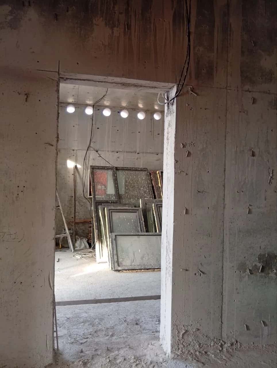 Door opening in a concrete wall
